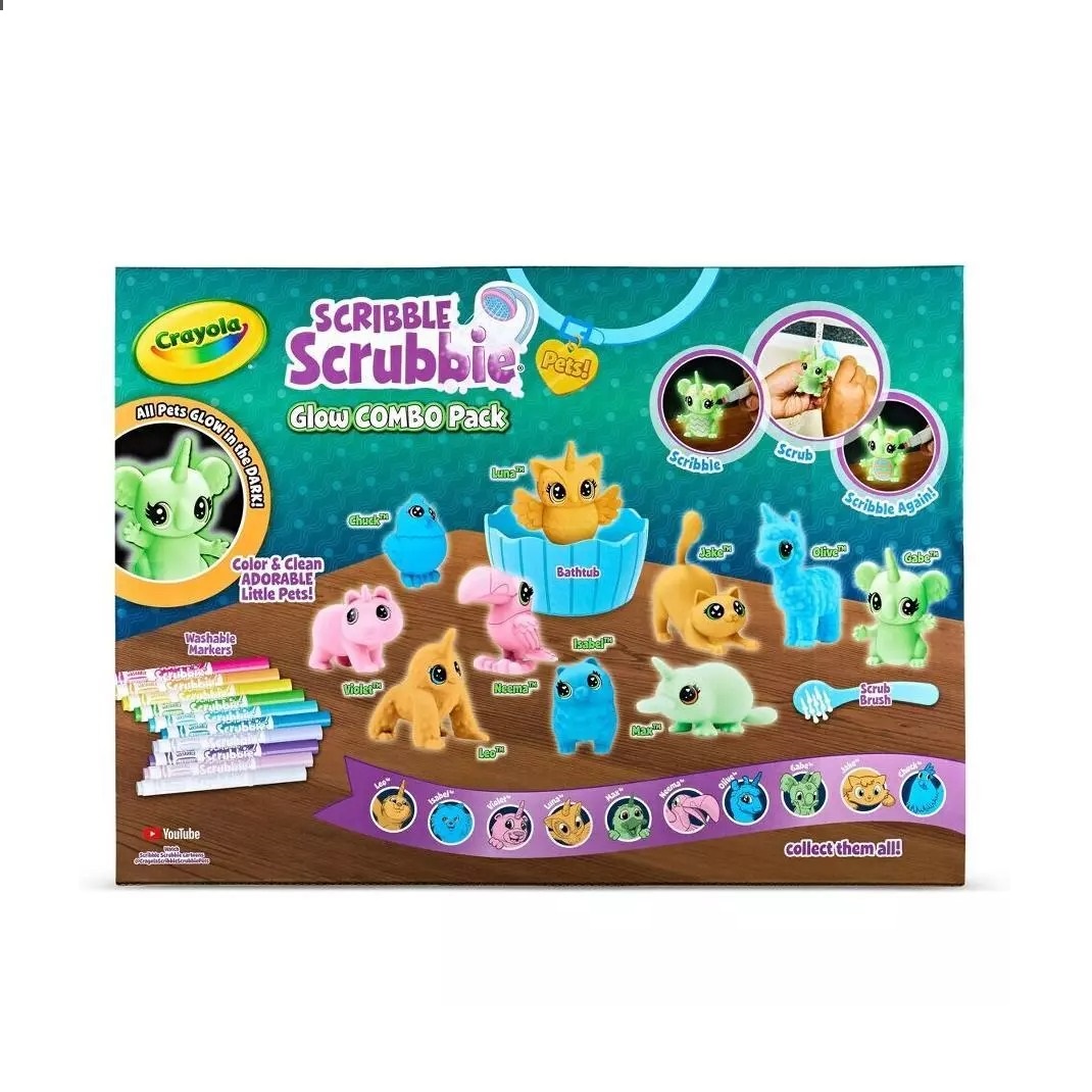 Crayola Scribble Scrubbies Glow Combo Dibujo y Colorear Kit Actividad Artesanal Niños