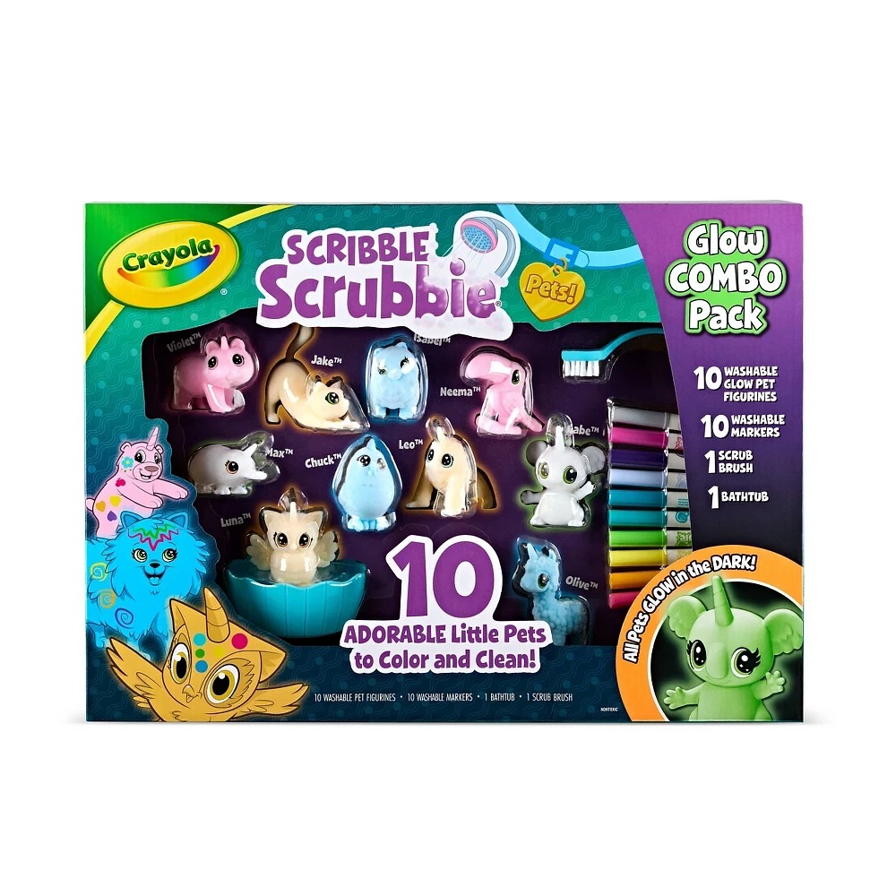 Crayola Scribble Scrubbies Glow Combo Dibujo y Colorear Kit Actividad Artesanal Niños