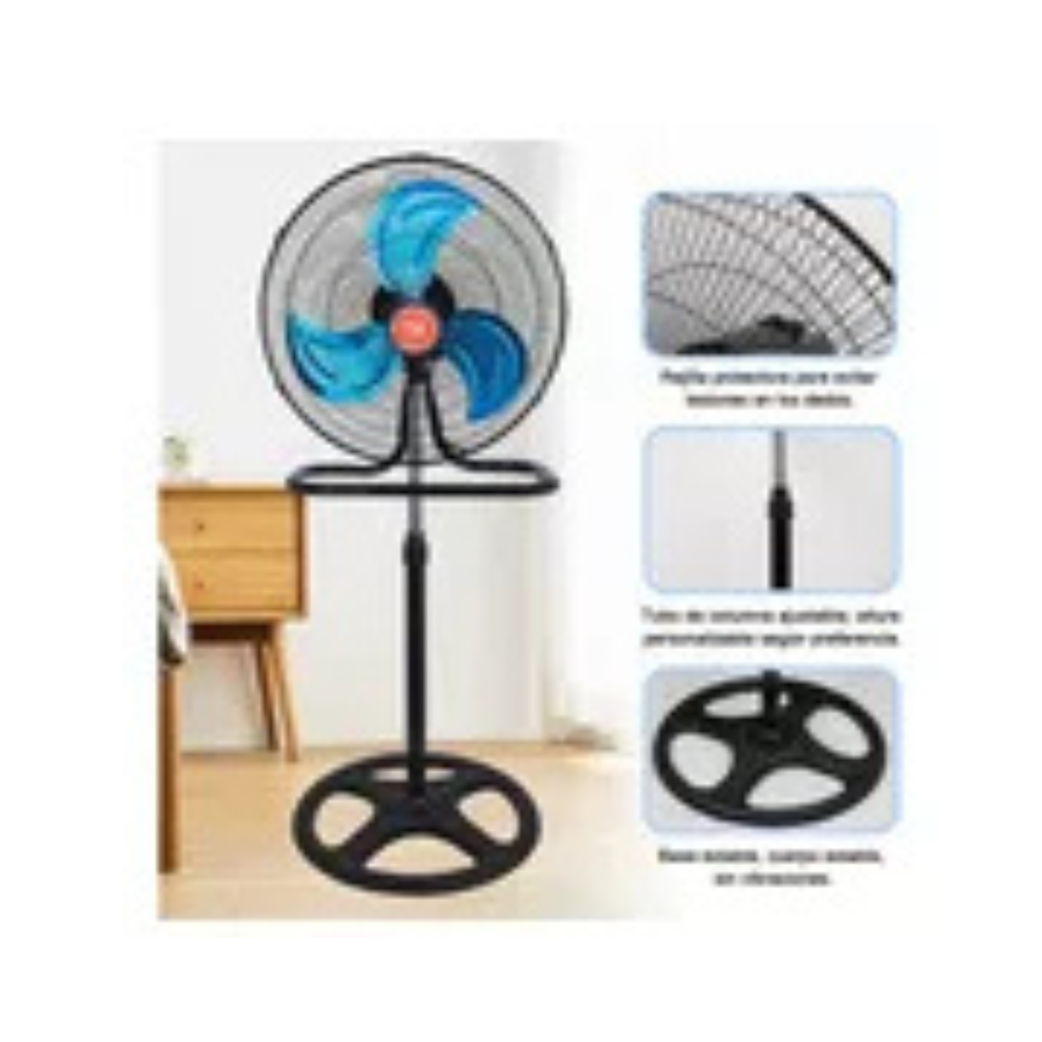 Ventilador Pedestal Piso Pared 3en1 Con 3 Aspas 18 Pulgadas