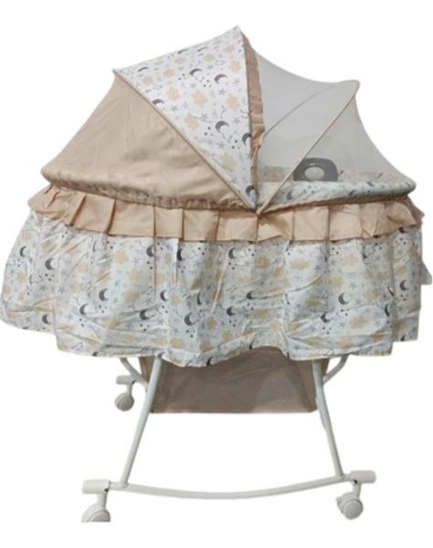 Cuna Moisés Para Bebé Bambineto Aeiou 720m Con Mosquitero beige