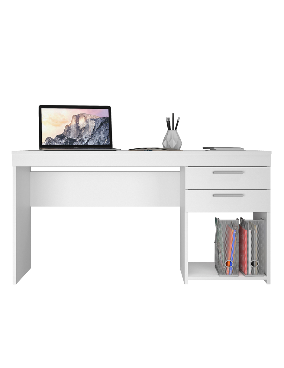Escritorio Blanco 2 Cajones Skal Living Para Computadora