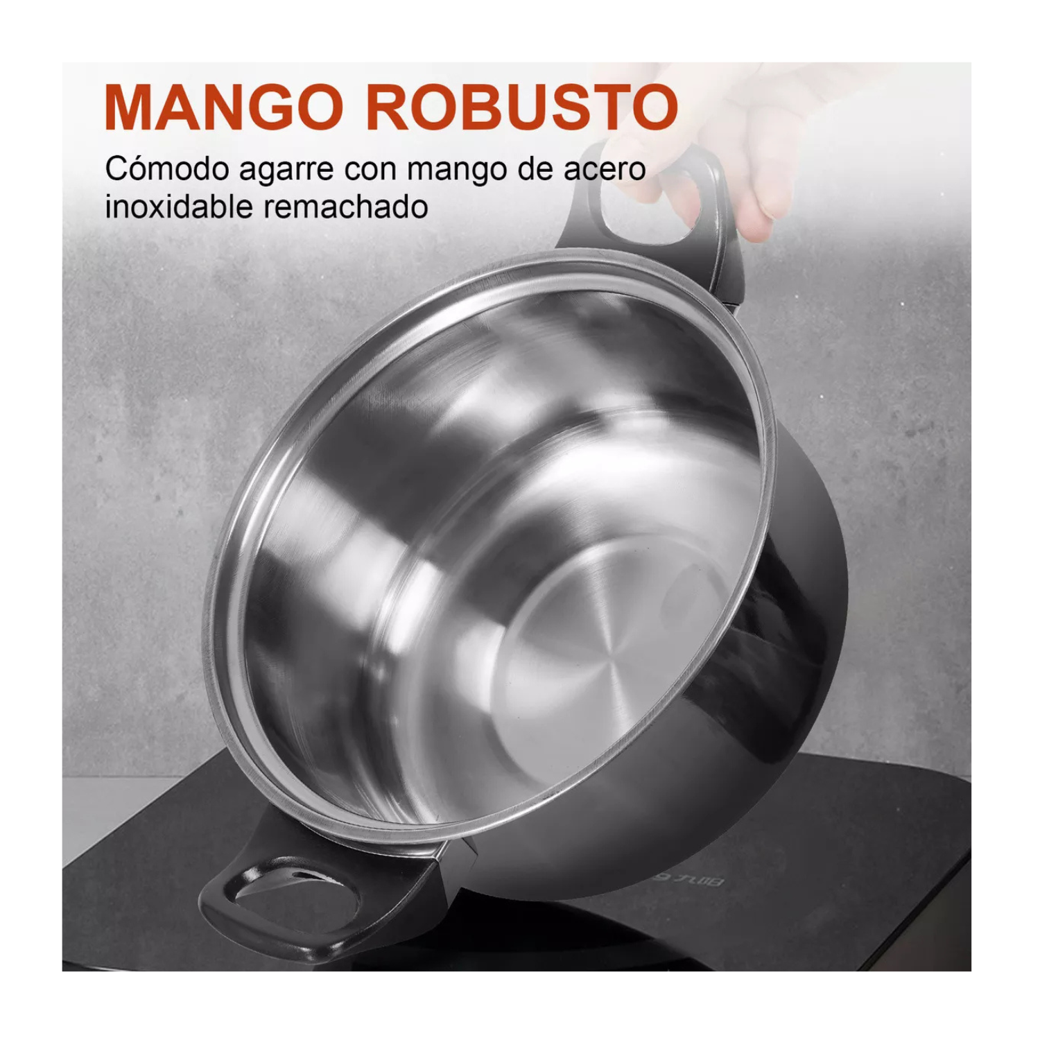 Batería de cocina antiadherente inoxidable completa de 25 piezas