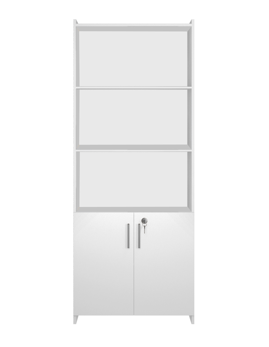 Librero 5 Repisas Moderno Estante Decorativo Con Puertas 