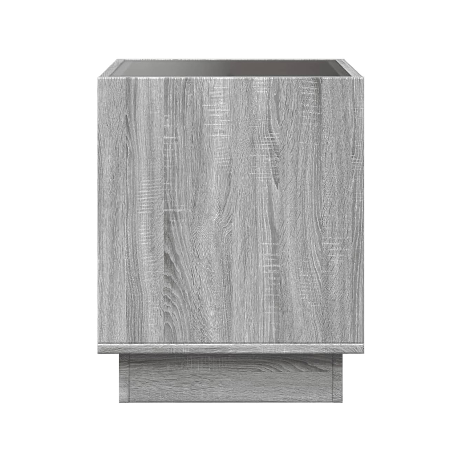 Bossa Mesa auxiliar cuadrada gris Haifa con luz LED decorativa efecto infinito para sala o recamara