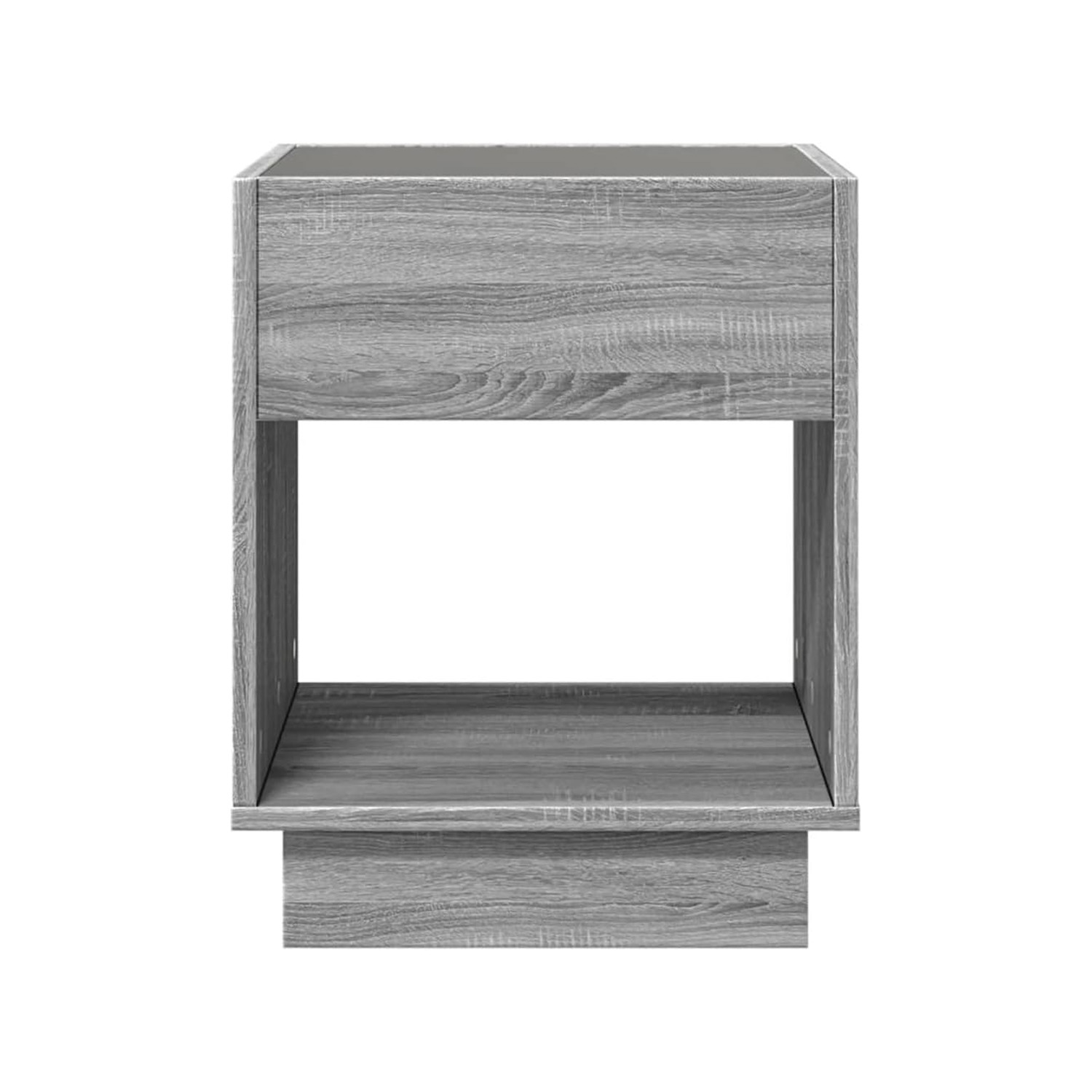 Bossa Mesa auxiliar cuadrada gris Haifa con luz LED decorativa efecto infinito para sala o recamara