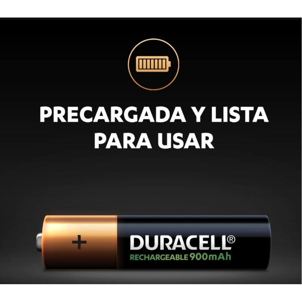 DURACELL RECARGABLE AAA CON 2 UNIDADES 900 MAH 1.2v