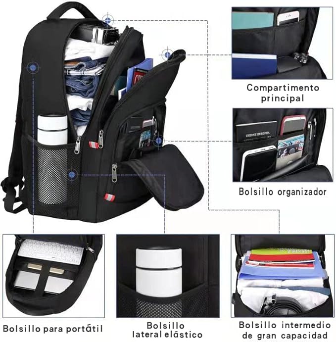 Mochila para Hombre Negra