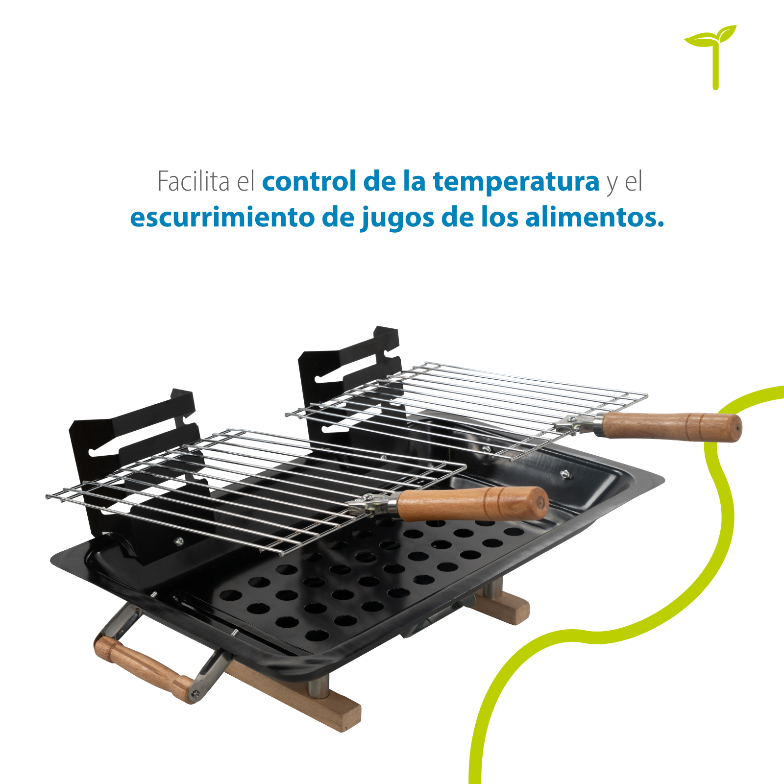 Asador Portatil con Utensilios Agarraderas Campo Parrilla Aire Libre