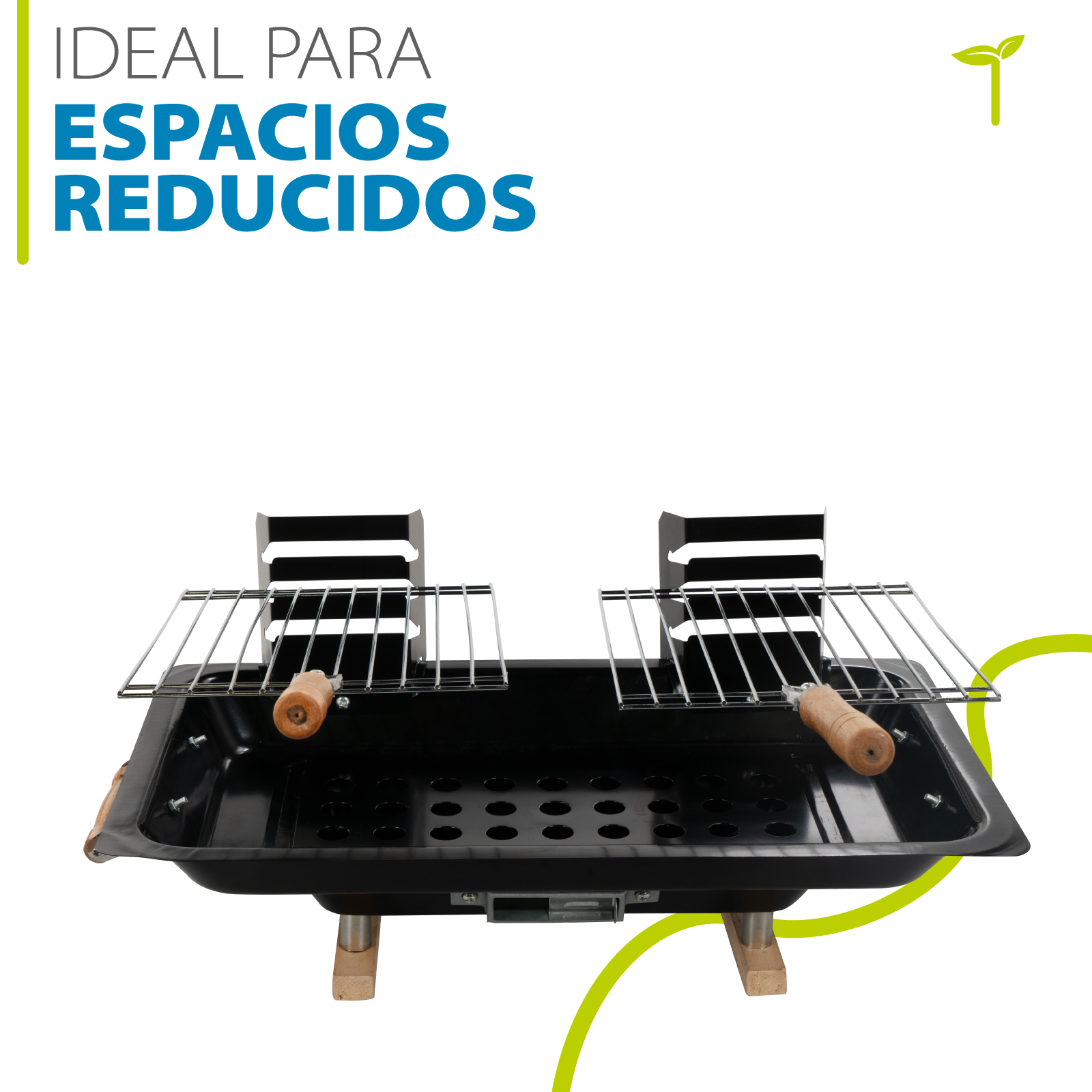 Asador Portatil con Utensilios Agarraderas Campo Parrilla Aire Libre