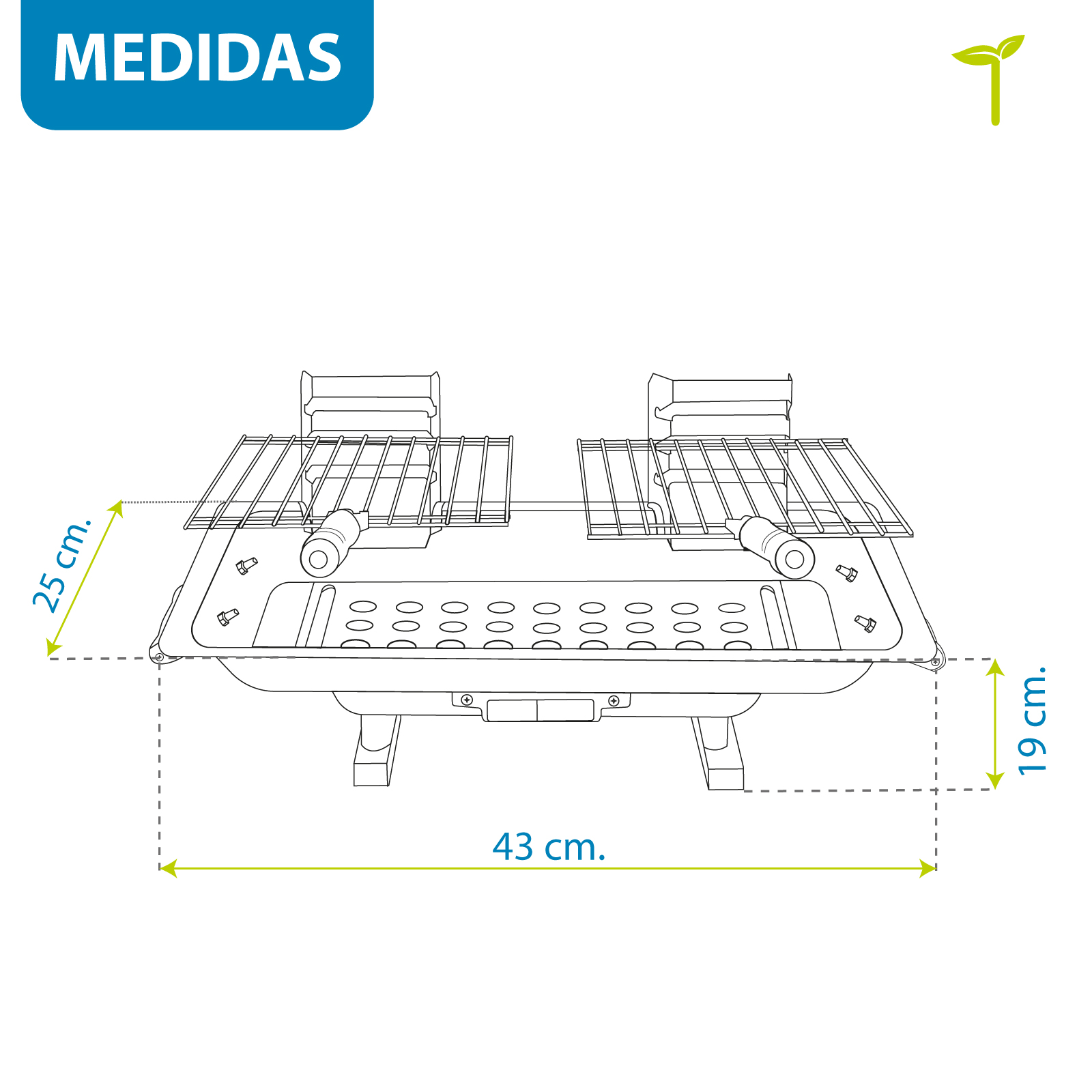 Asador Portatil con Utensilios Agarraderas Campo Parrilla Aire Libre