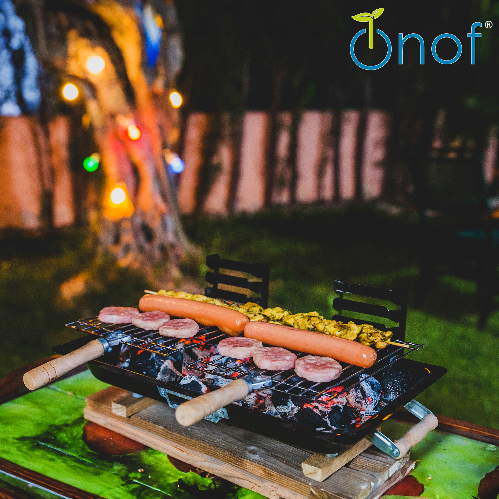 Asador Portatil con Utensilios Agarraderas Campo Parrilla Aire Libre