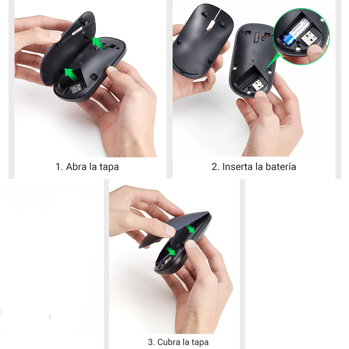 Mouse Inalámbrico Ugreen Slim, 2,4 G, 4000 Dpi Negro 90372