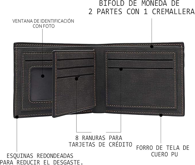 Cartera para caballero, carteras para hombre, billetera hombre minimalista