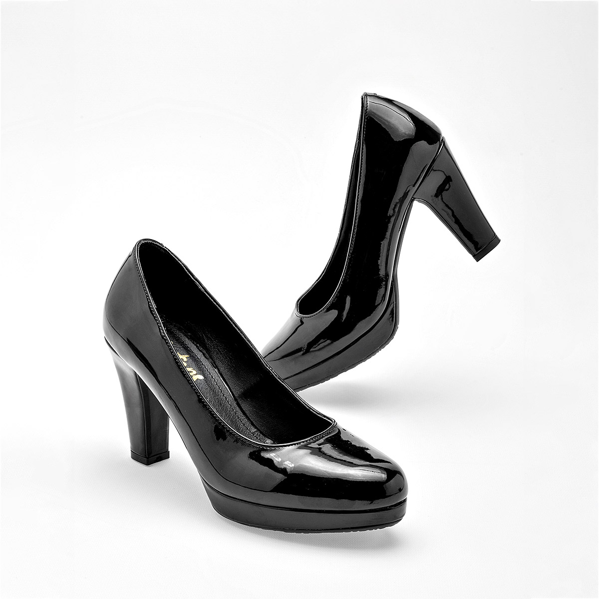POPTOPS 2406 ZAPATILLA MUJER CASUAL TACON 8 CM COLOR NEGRO CHAROL