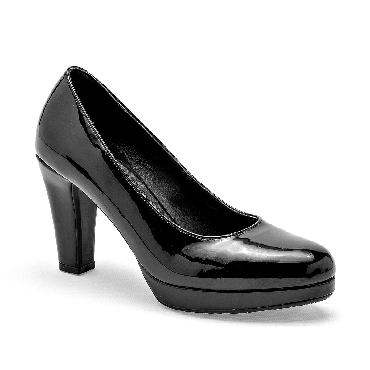 POPTOPS 2406 ZAPATILLA MUJER CASUAL TACON 8 CM COLOR NEGRO CHAROL