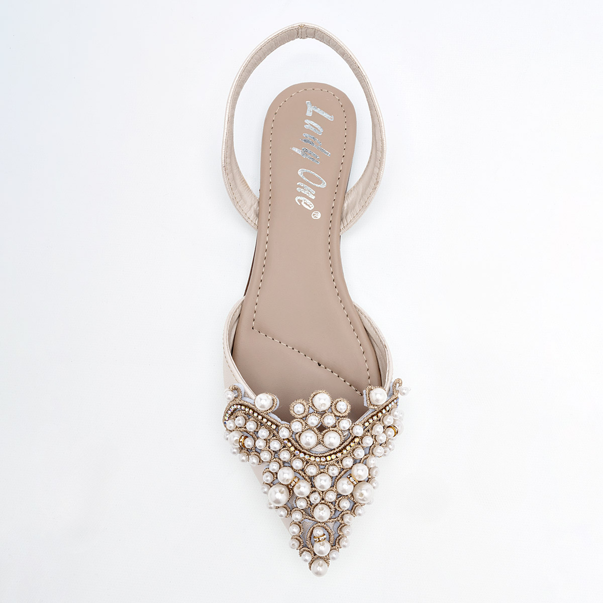 LADY ONE NW2609 FLATS MUJER CASUAL CM COLOR BEIGE NACARADO ORO