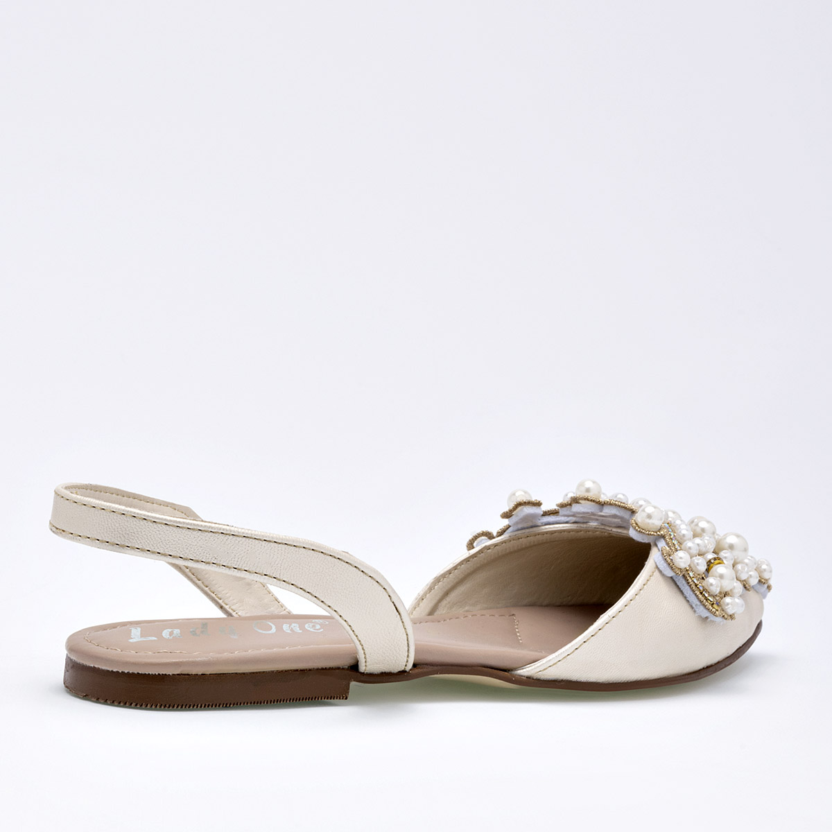 LADY ONE NW2609 FLATS MUJER CASUAL CM COLOR BEIGE NACARADO ORO