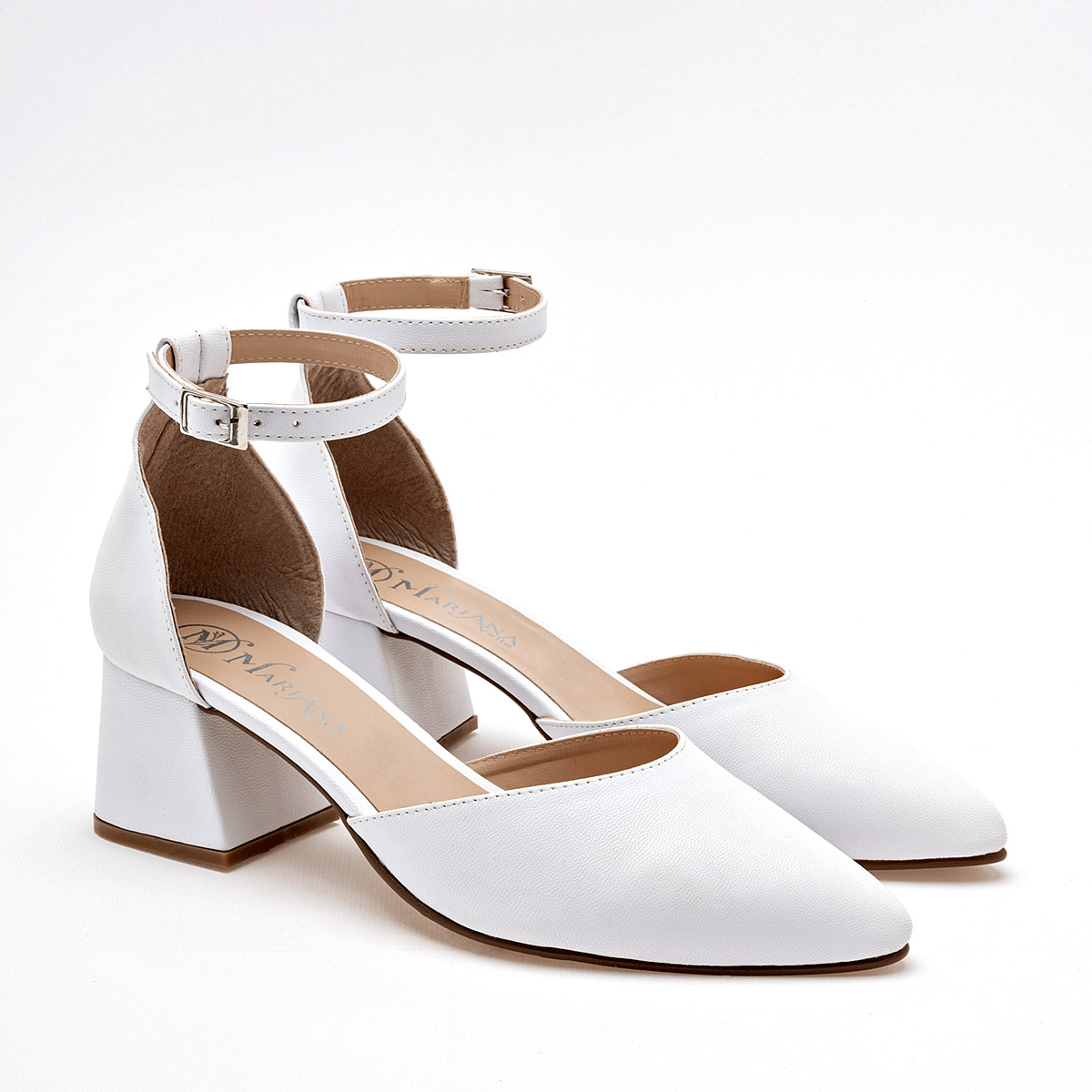 MARIANA VALLE 9614 ZAPATILLA MUJER CASUAL TACON 6 CM COLOR BLANCO
