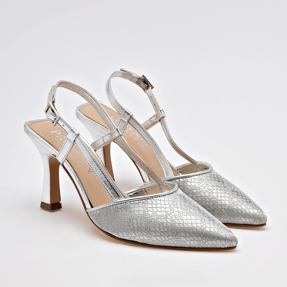 CLASBEN SIRCE ZAPATILLA MUJER CASUAL  TACON 10 CM COLOR PLATA