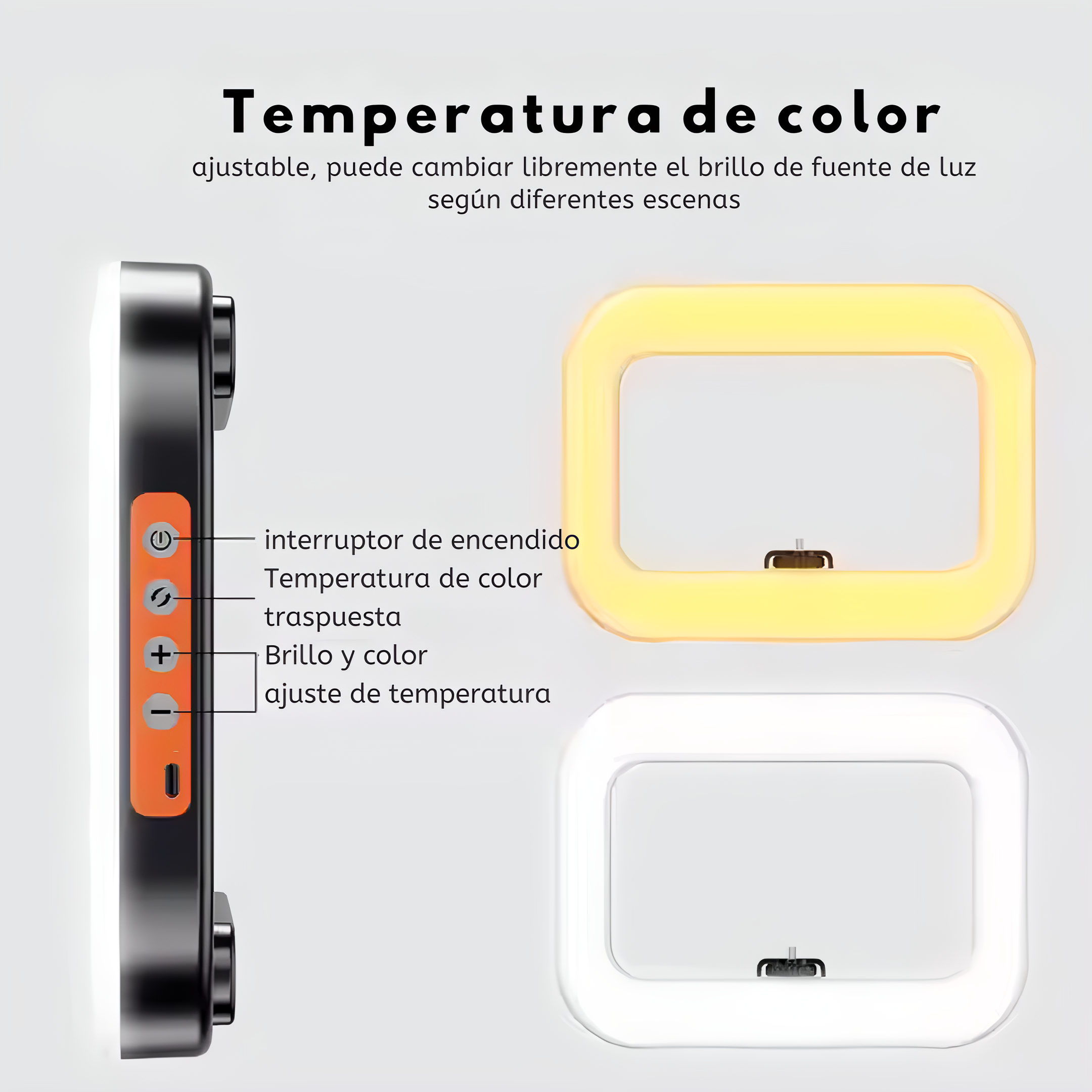 Aro de Luz LED Rectangular con Trípode 2.1m