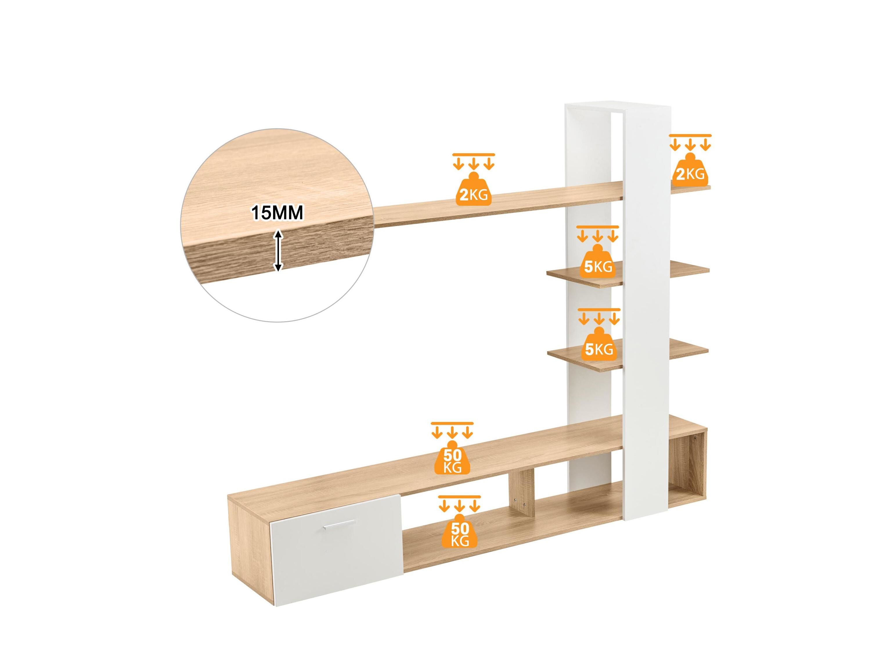 Mueble de TV Minimalista Monarca con Blanco 