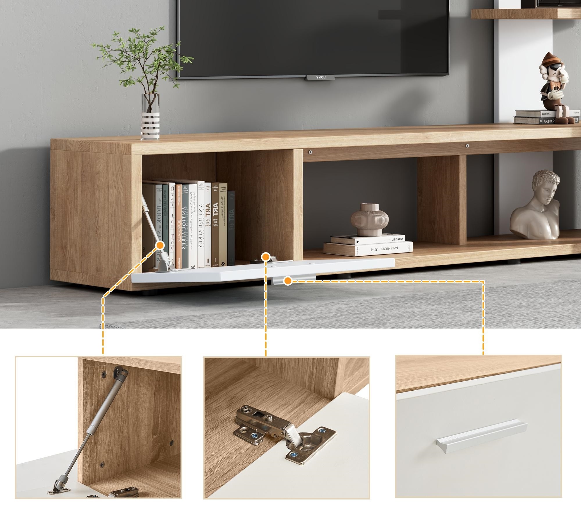 Mueble de TV Minimalista Monarca con Blanco 