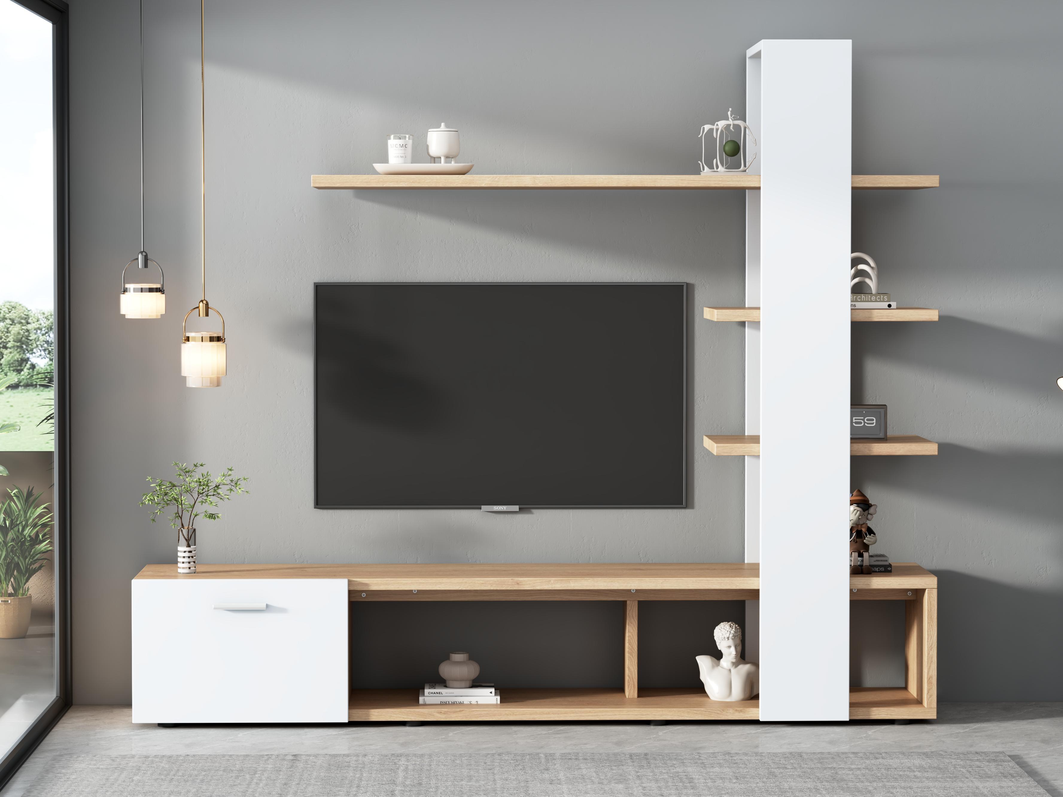Mueble de TV Minimalista Monarca con Blanco 