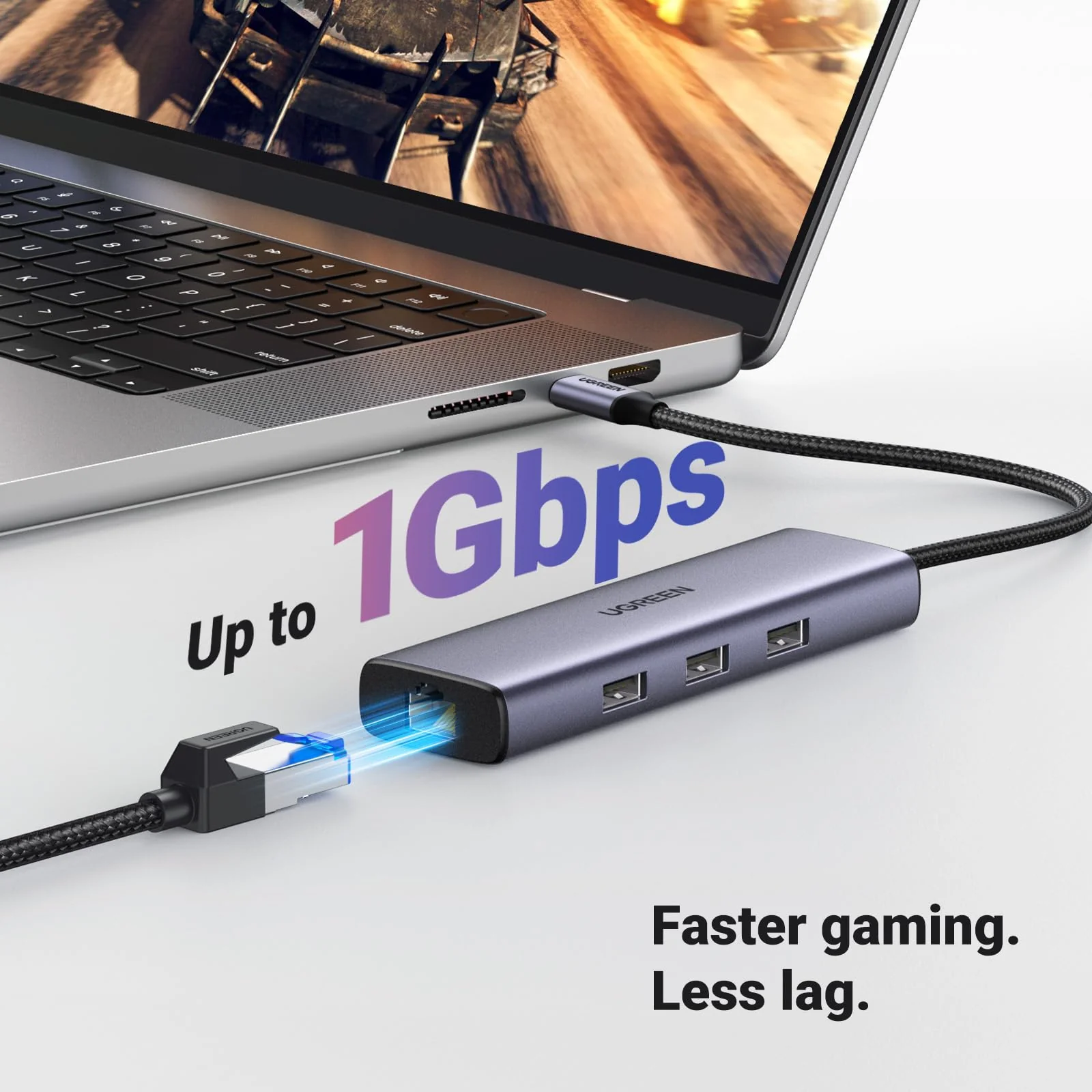 UGREEN Hub USB-C, Docking Station Revodok 6 en 1, HDMI 4K, Ethernet RJ45, para MacBook, adaptador multipuerto, hub viaje, plug and play