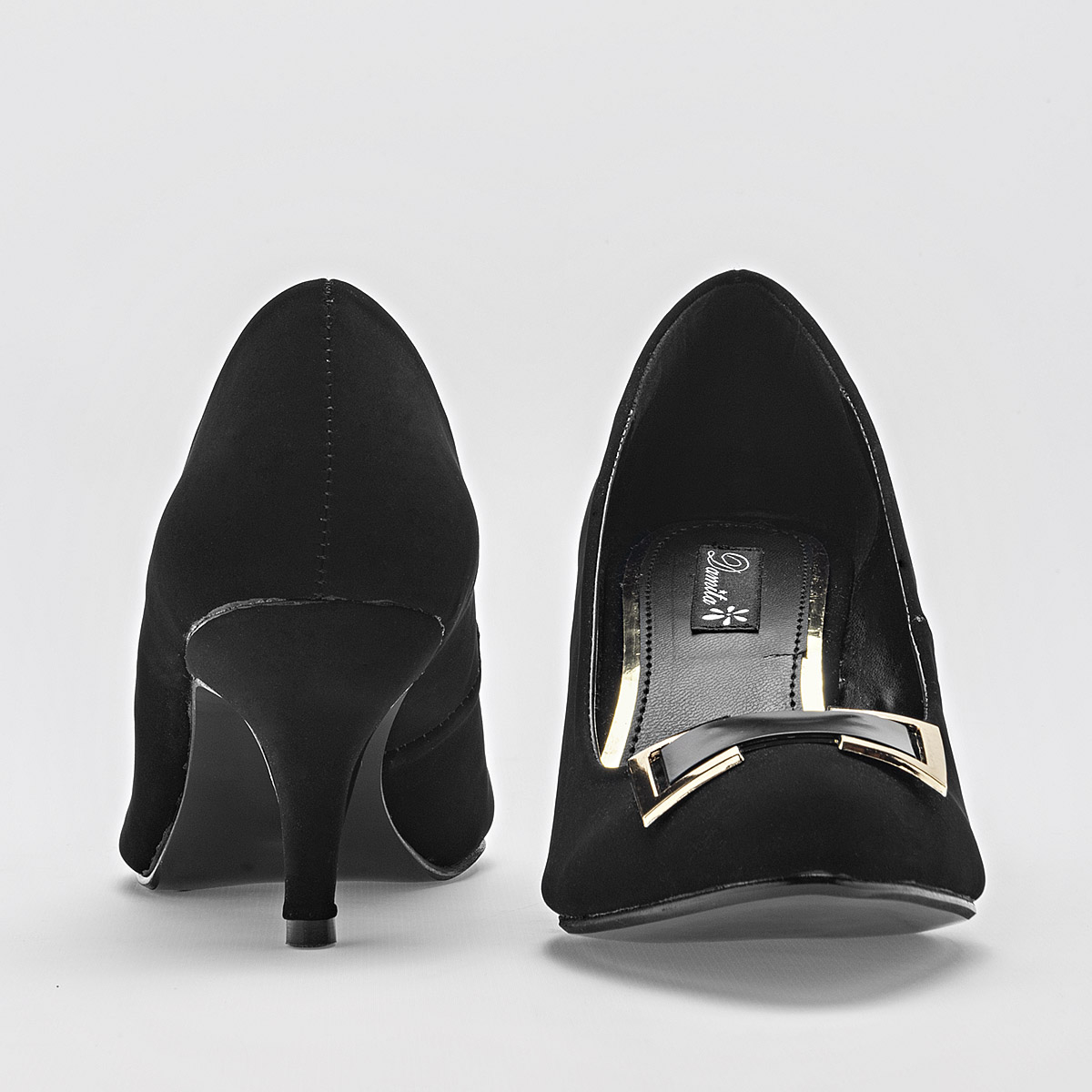 DAMITA 54050 ZAPATILLA MUJER TACON 7 CM CASUAL COLOR NEGRO NOBUCK