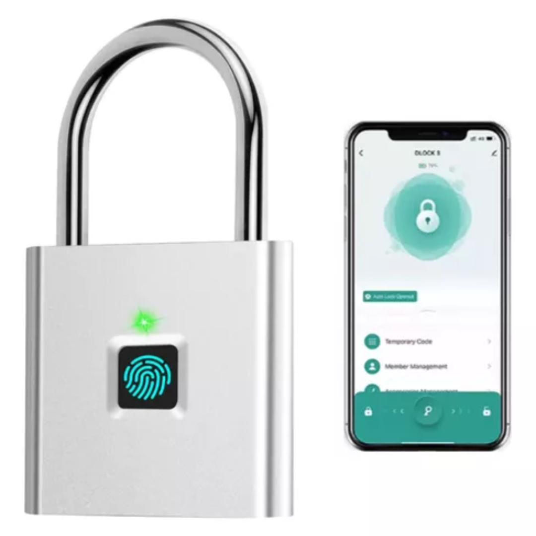 Candado De Huellas Dactilares Impermeable Recargable Por Usb