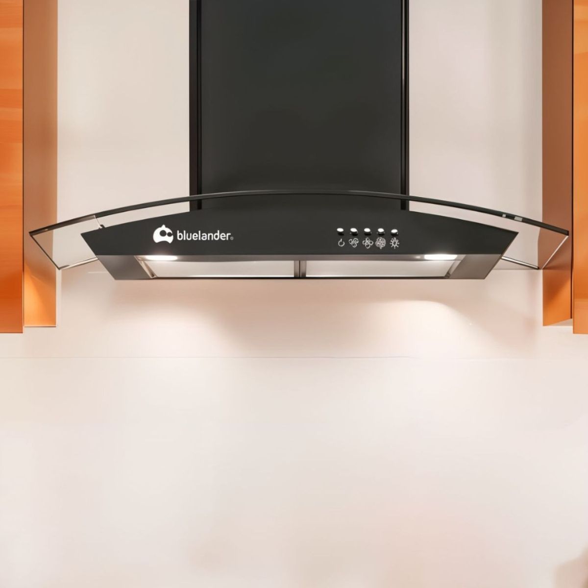 Campana Extractora de Botones 90 cm para Cocina de 3 Velocidades con Filtro de Carbón Activado Bluelander
