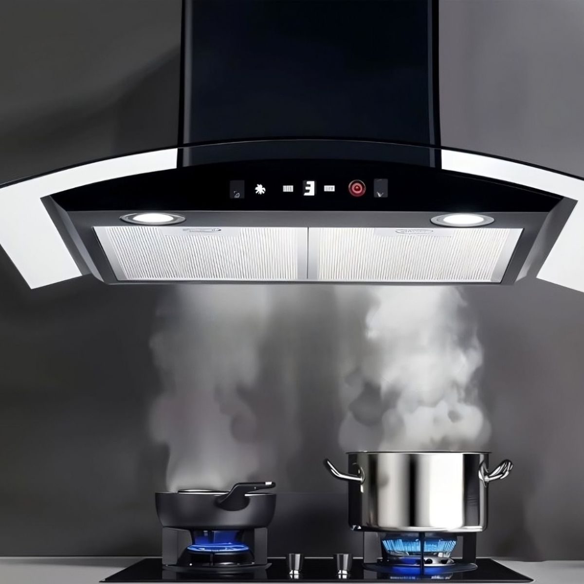 Campana Extractora Táctil 90 cm para Cocina de 3 Velocidades con Filtro de Carbón Activado Bluelander