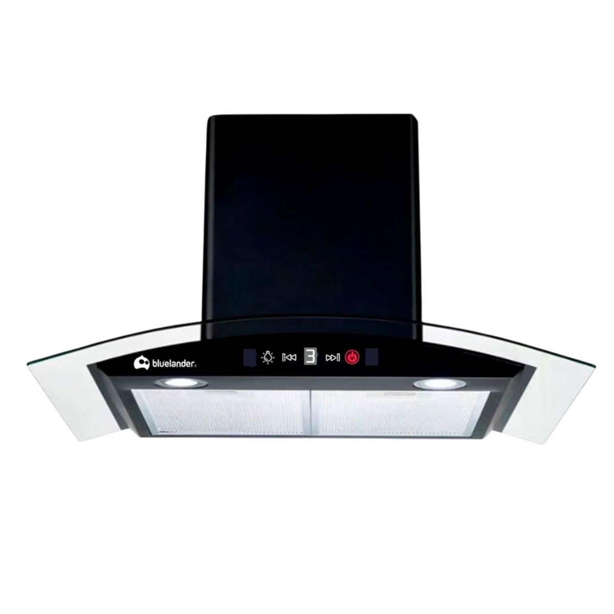 Campana Extractora Táctil 90 cm para Cocina de 3 Velocidades con Filtro de Carbón Activado Bluelander