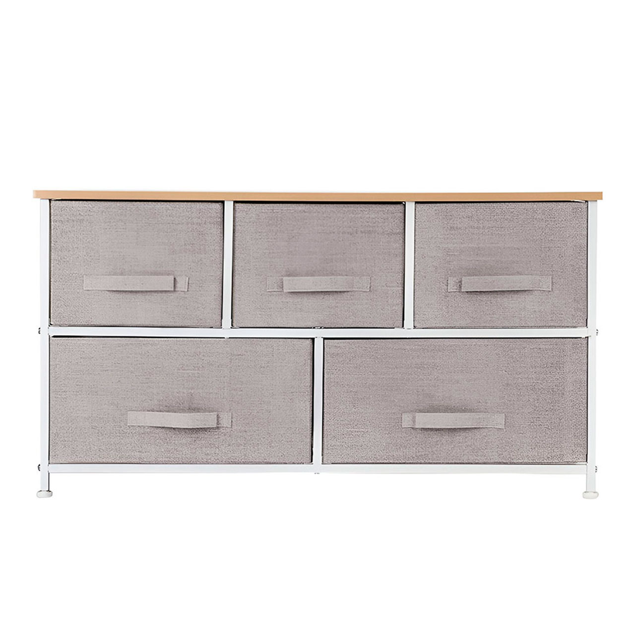 Cajonera de 2 Niveles con 5 cajones y 1 repisa Estructura de Acero Gris Claro Bluelander