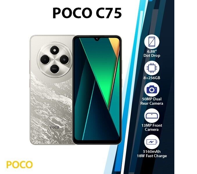 Xiaomi Poco C75 128Gb 6Ram Color Oro Dualsim Nuevo Libre