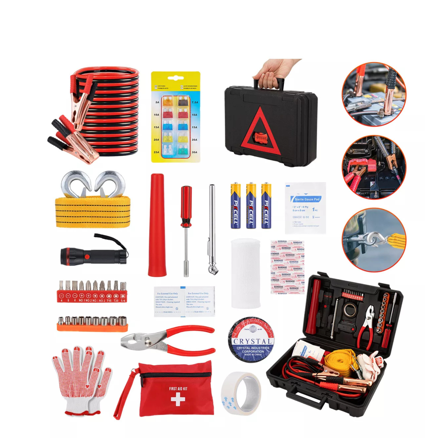 Kit Emergencia Auto Herramientas Essentials Seguidad