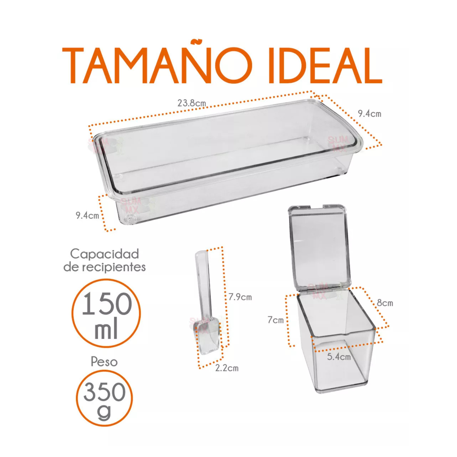 Organizador 4 Especieros Multiusos Condimentos Cocina Color Transparente