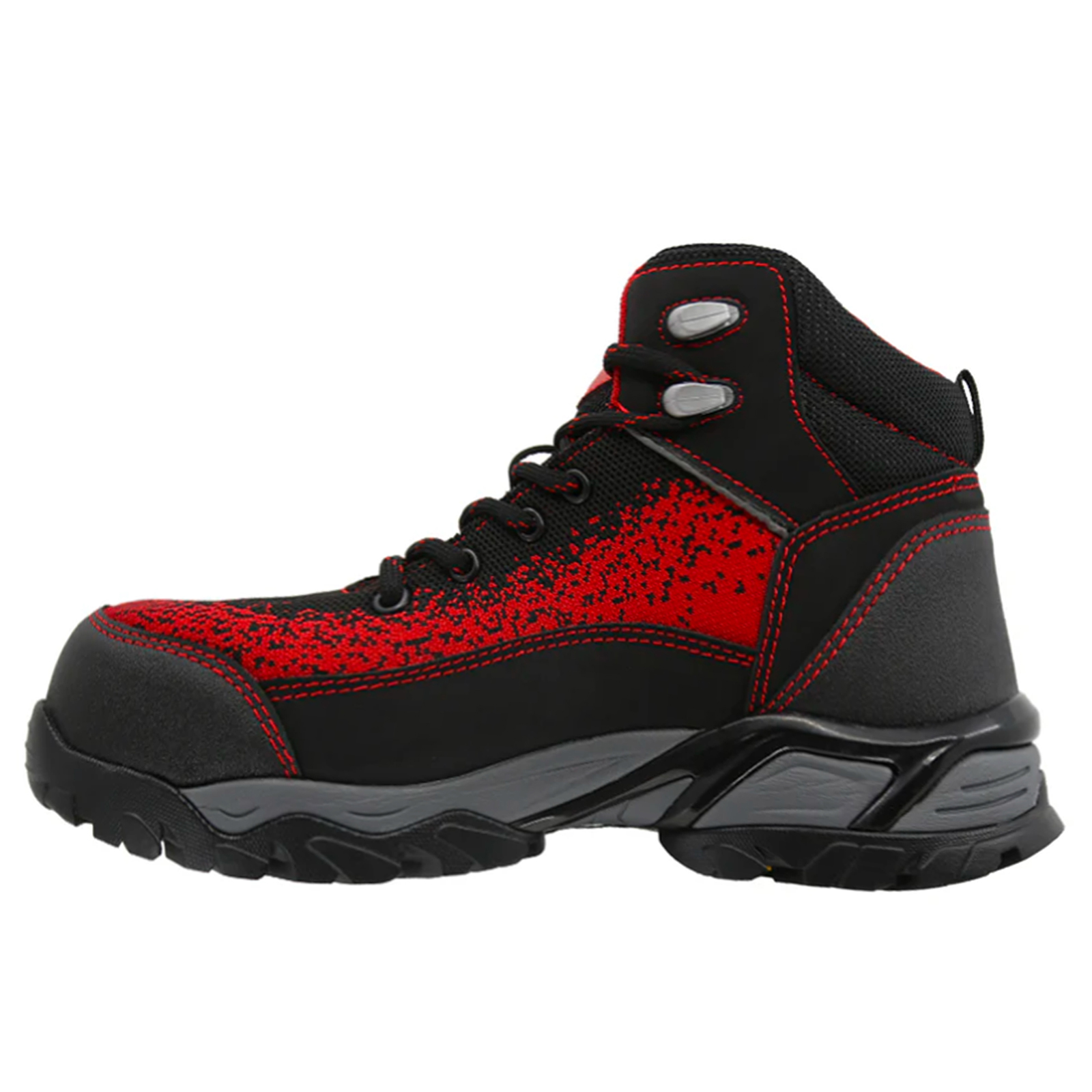 Botas de Seguridad Industrial Dielectrica Para Hombre Sicuro SF88 Negro Rojo Casco Policarbonato