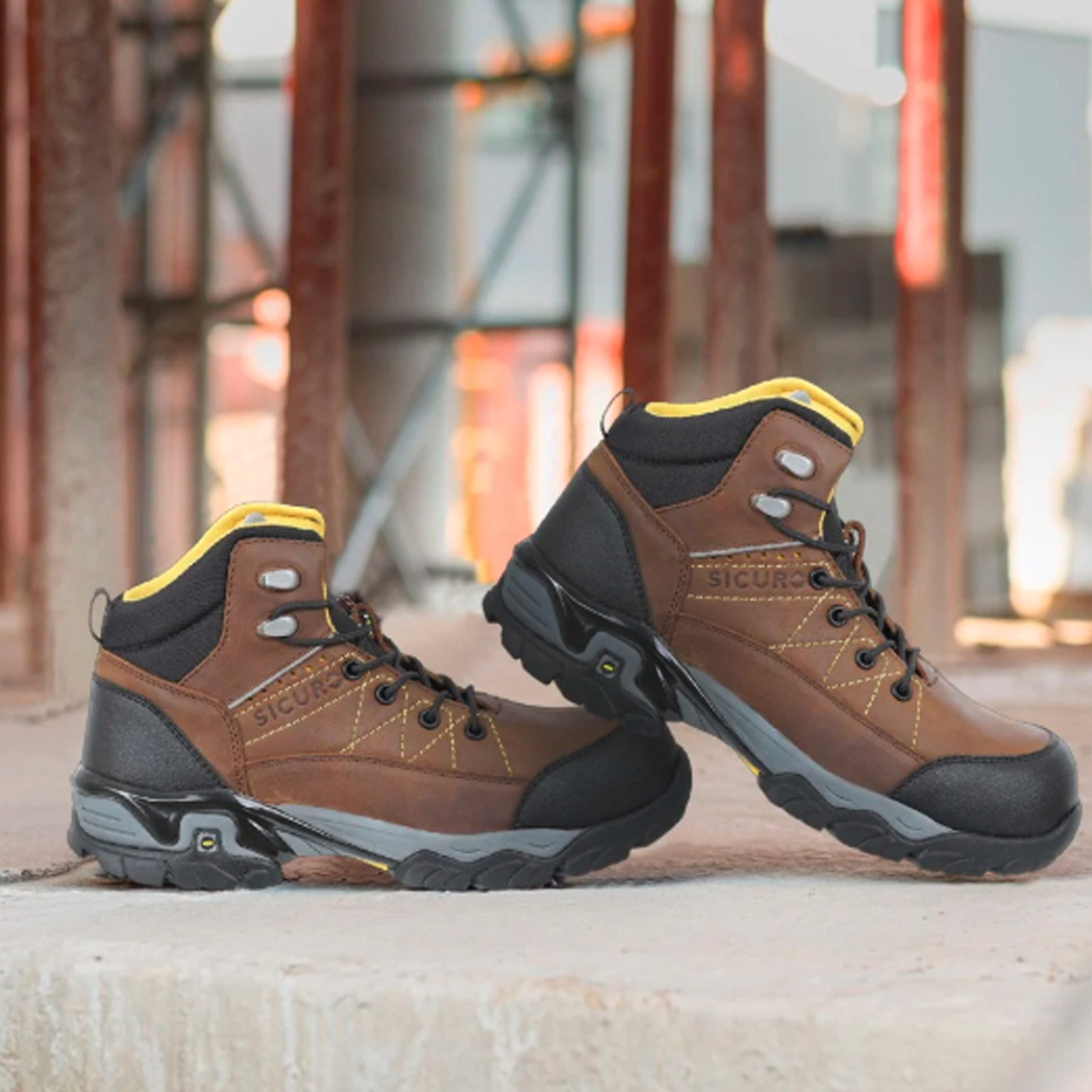 Bota Dieléctrica De Casquillo Seguridad Hombre Sicuro Sf09 Café Chocolate Forte