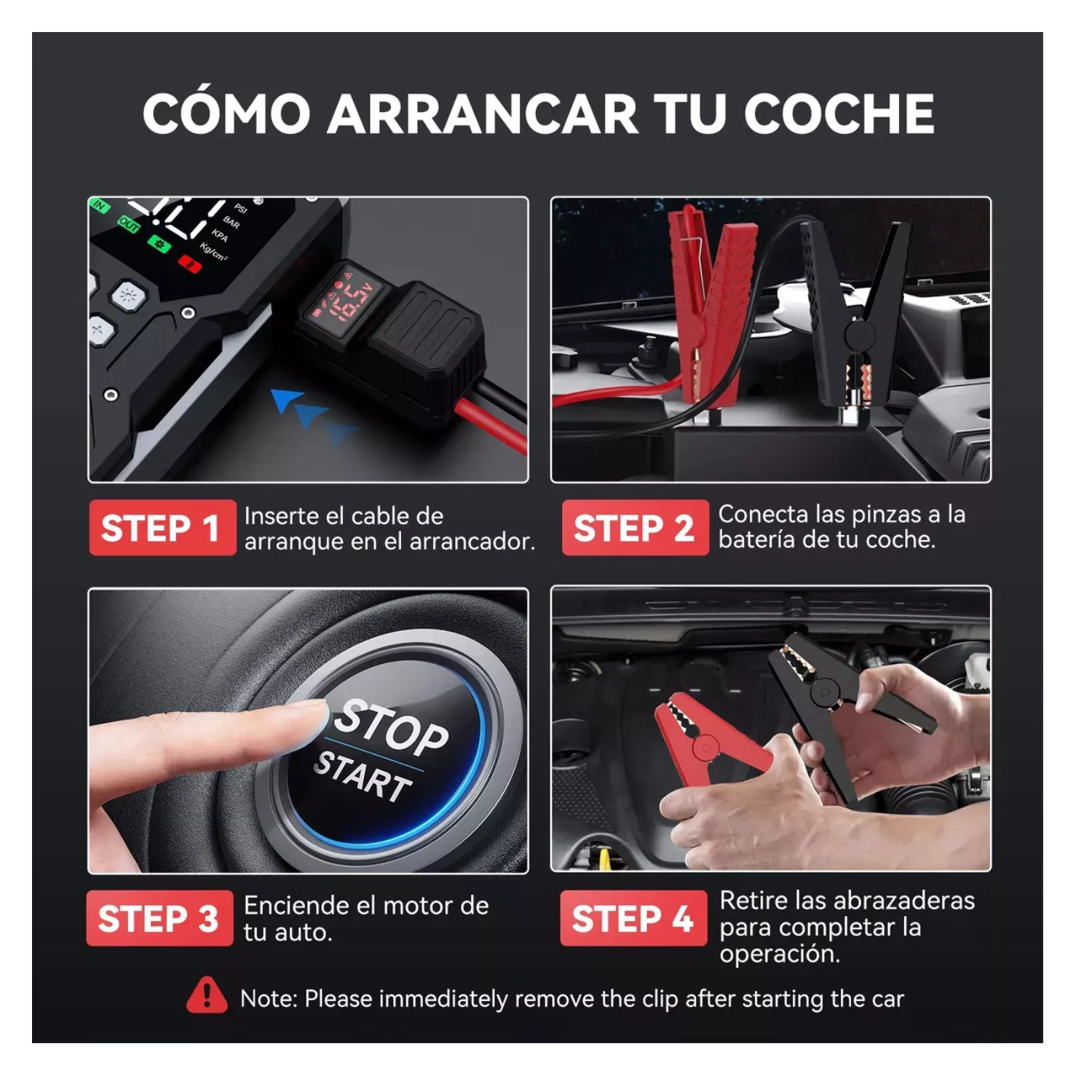 Arrancador De Batería De Coche BRPOM Portátil 9900a Inflador 150psi Negro