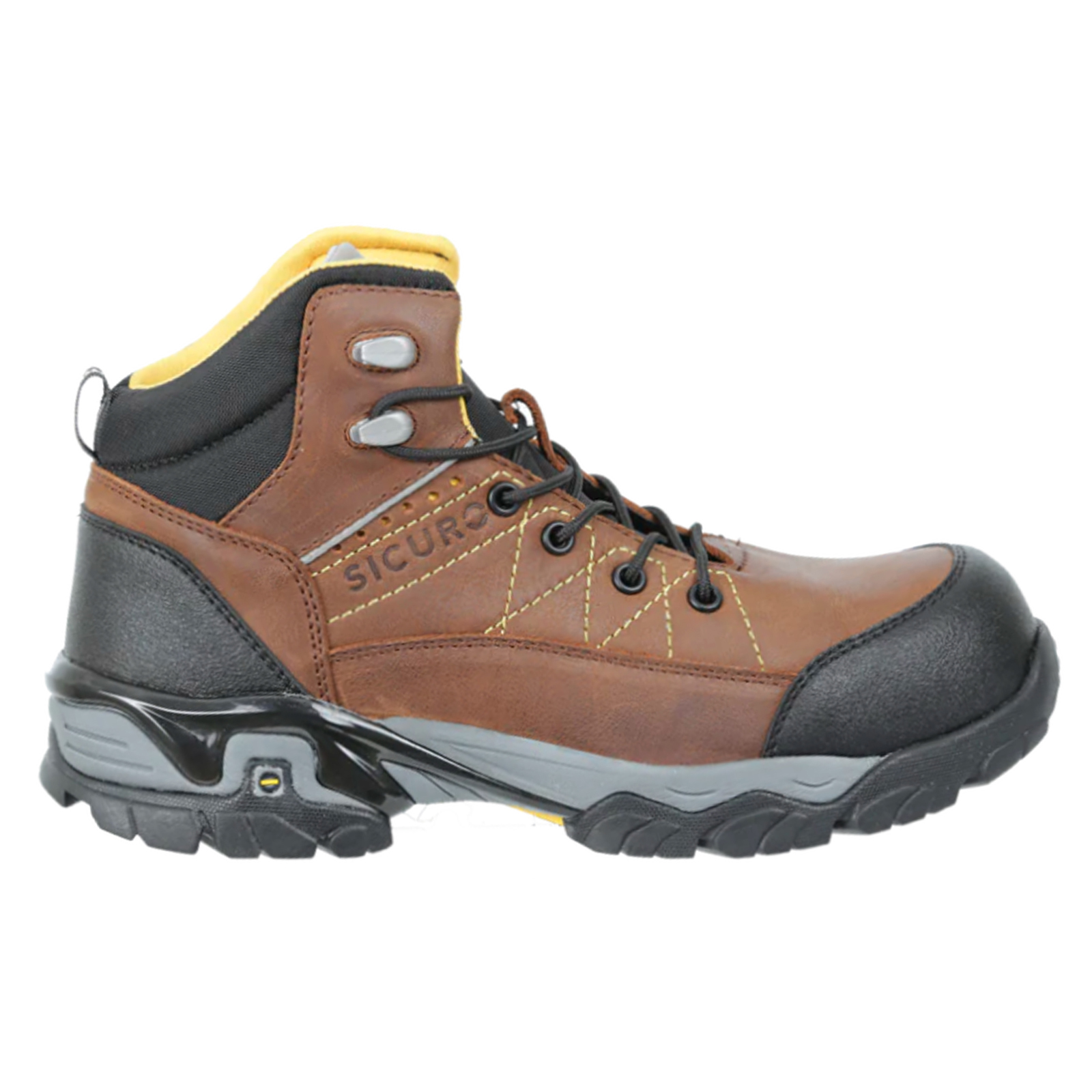 Bota Dieléctrica De Casquillo Seguridad Hombre Sicuro Sf09 Café Chocolate Forte