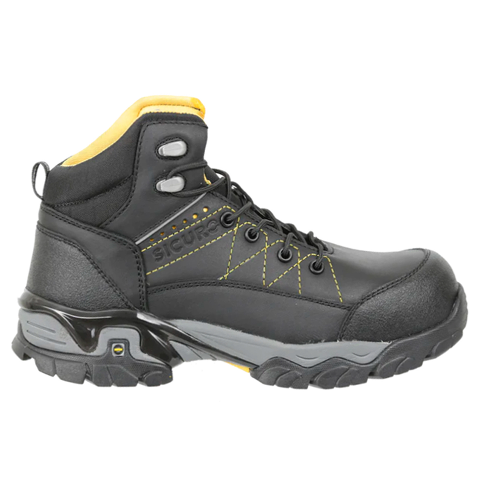 Botas Industriales De Seguridad Dieléctrica Para Hombre Sicuro Sf09  Negro Forte