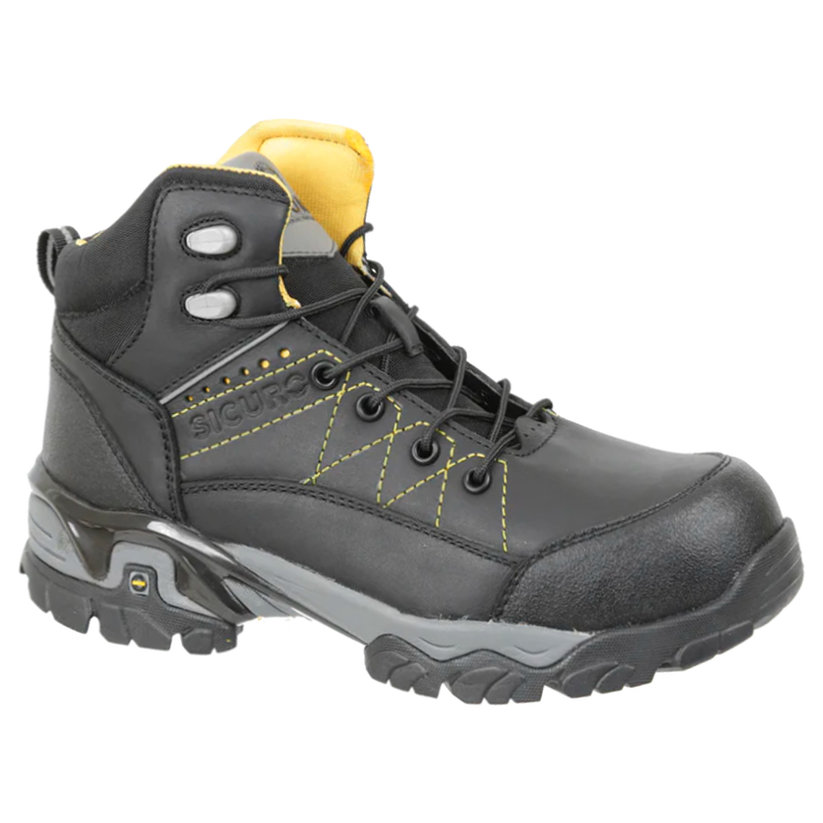 Botas Industriales De Seguridad Dieléctrica Para Hombre Sicuro Sf09  Negro Forte