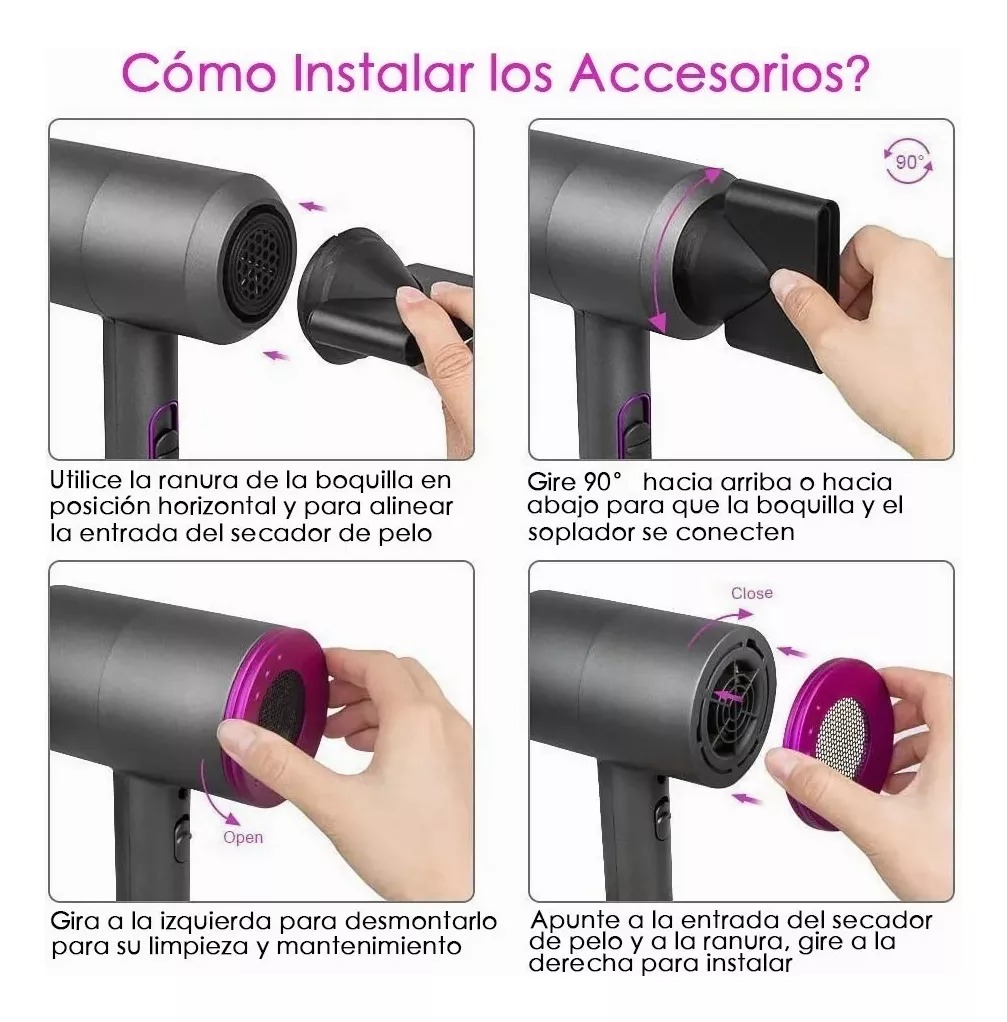 Secador De Pelo De Iones Negativos Del Cabello 1800w