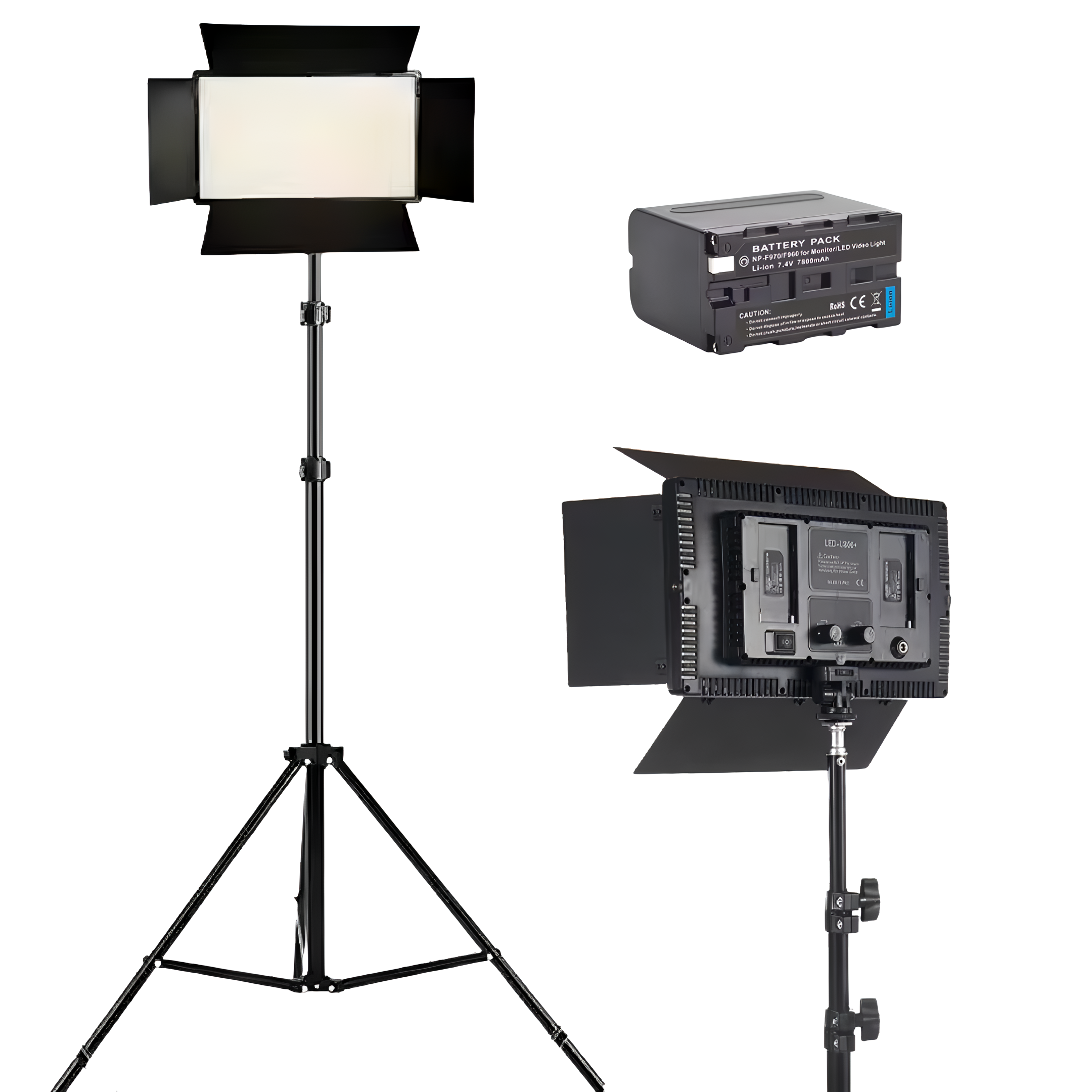 Panel LED  para Fotografía y Video con tripié y batería recargable