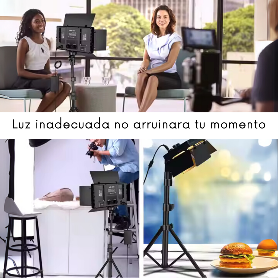Panel LED  para Fotografía y Video con tripié y batería recargable