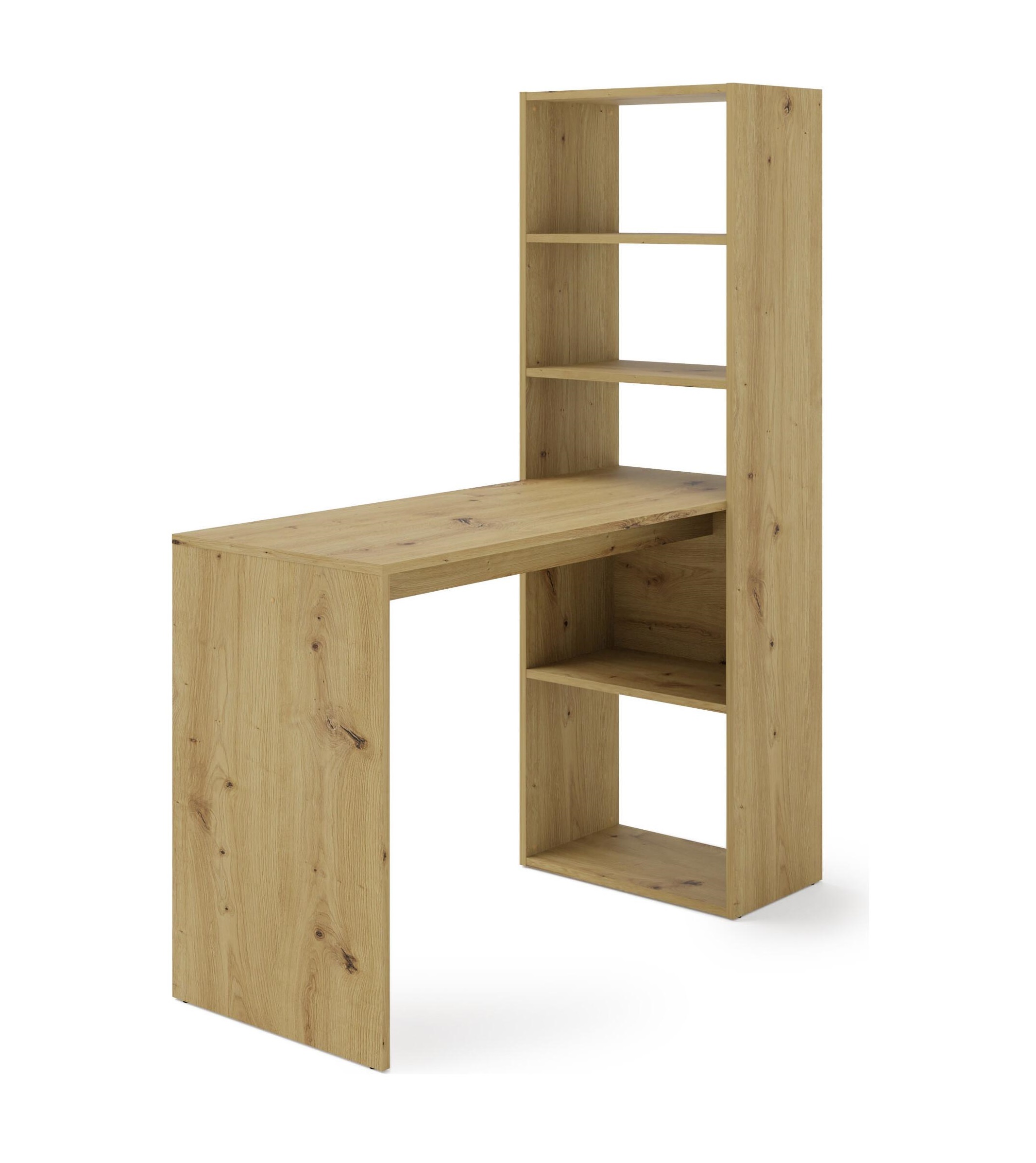 Escritorio Con Librero Alto Madera