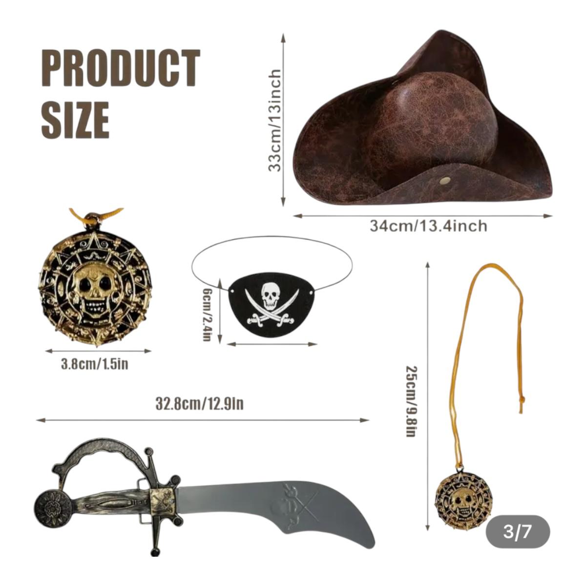 Accesorios Para Disfras De Pirata Set 4 Pzas