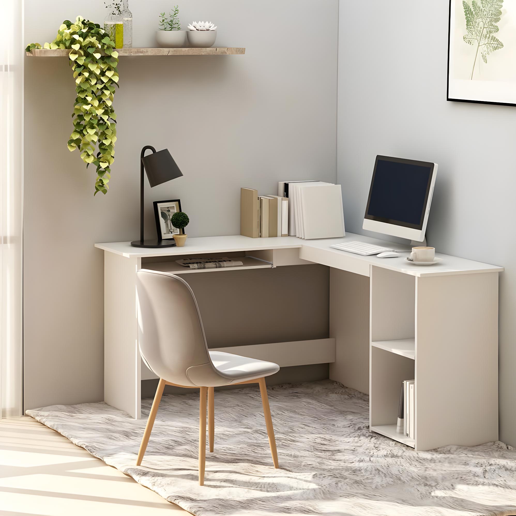 Escritorio forma de L Blanco 
