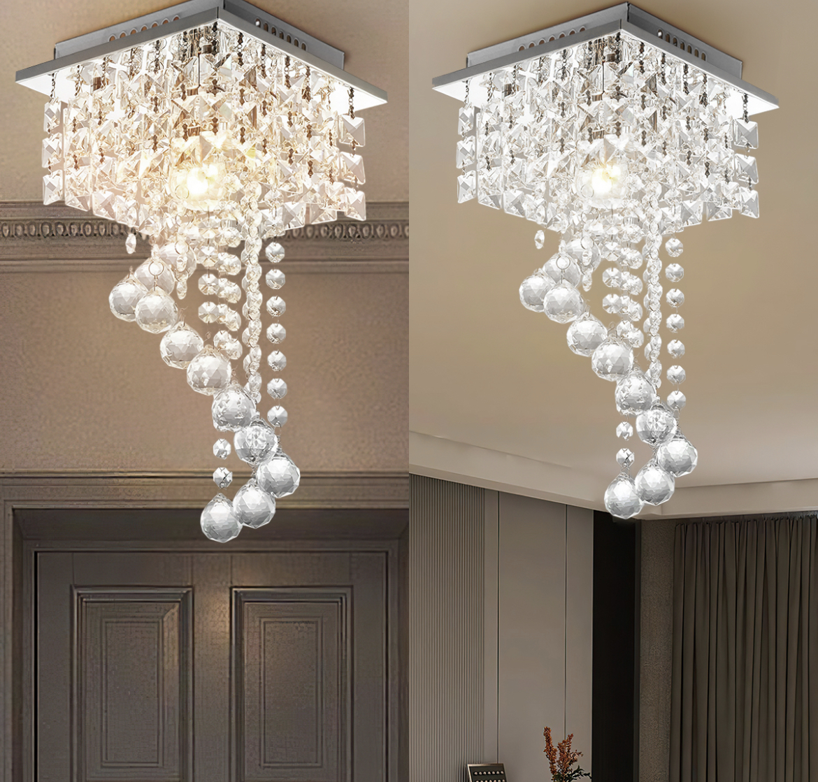 Lámparas De Techo Cristal Modernas Lámparas Metal Colgantes